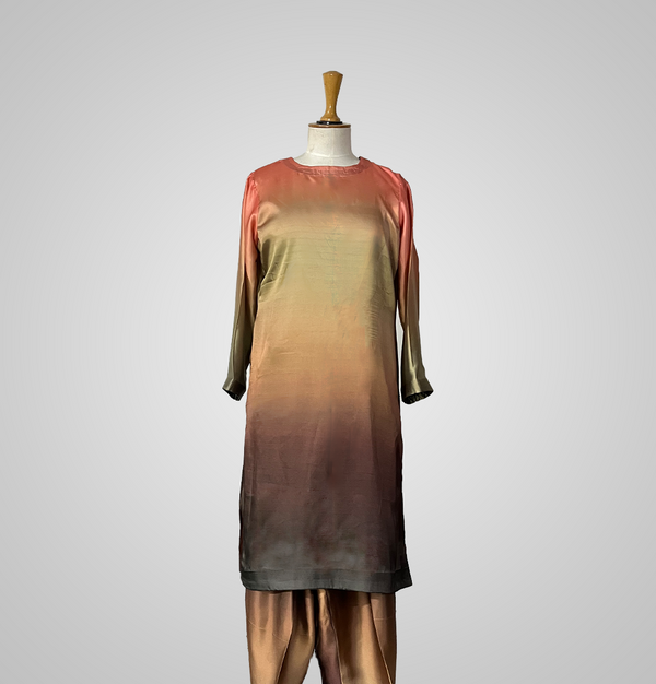 Sunset Aura Silk Stitched Suit