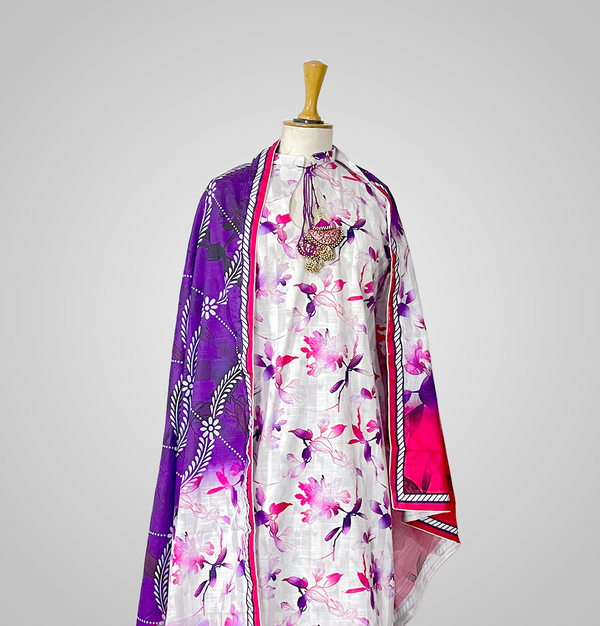 Blooming Violet Stitched Suit