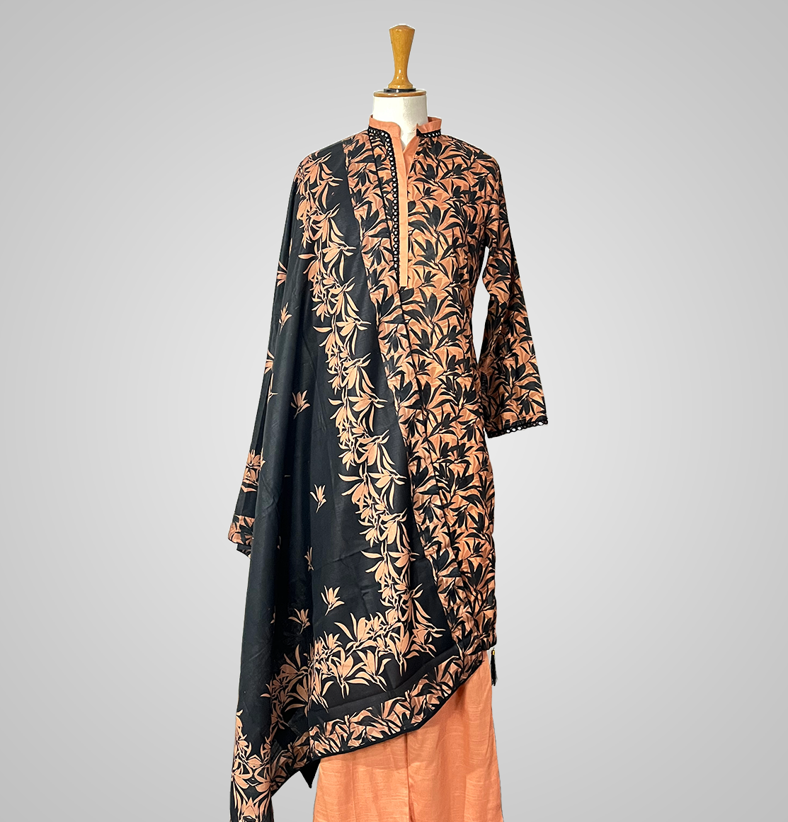 Peach Blossom Khaddar Stitched Suit