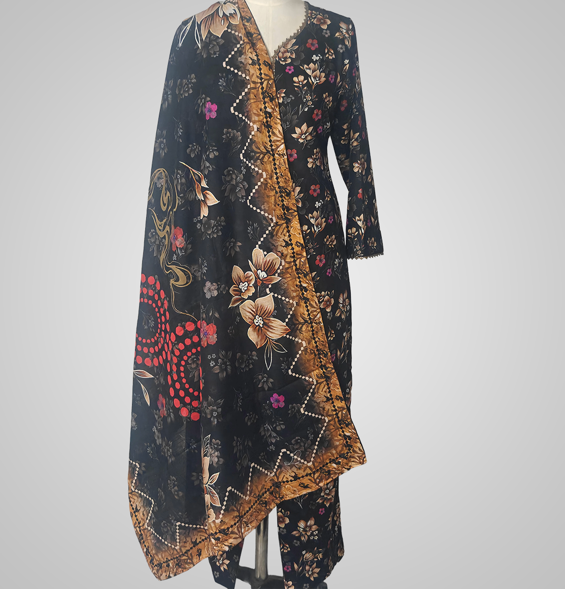 Midnight Autumn Khaddar Bloom