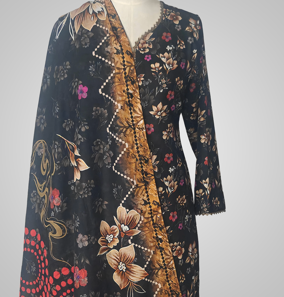 Midnight Autumn Khaddar Bloom