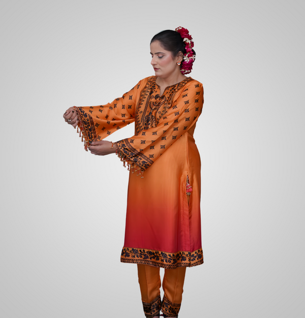 Amber Bloom Silk suit 2 piece