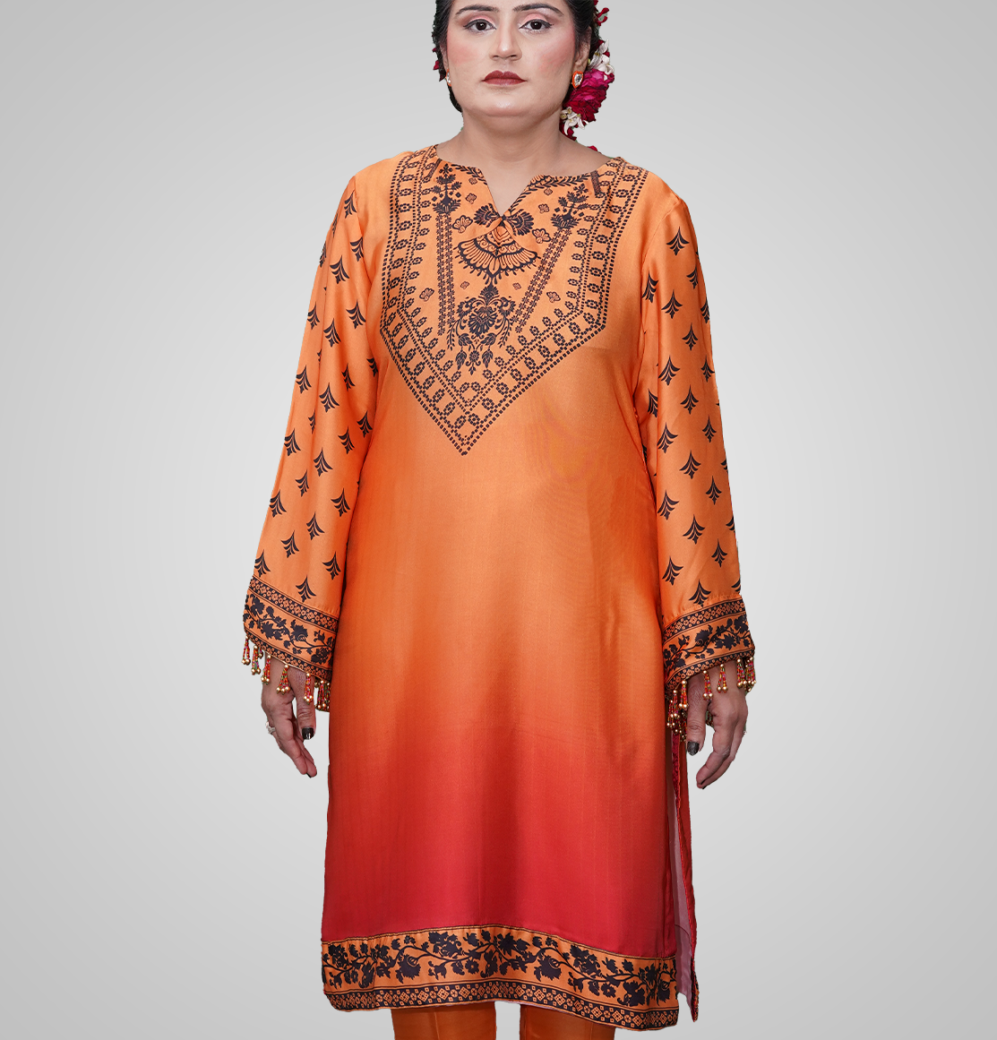 Amber Bloom Silk suit 2 piece