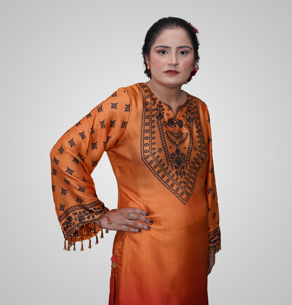 Amber Bloom Silk suit 2 piece