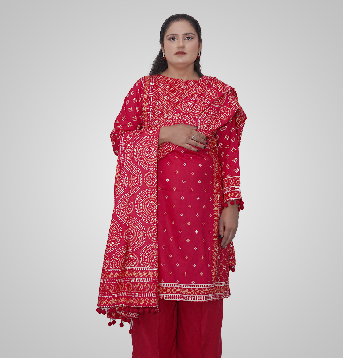 Bandhani Grace linen 3-Piece Suit
