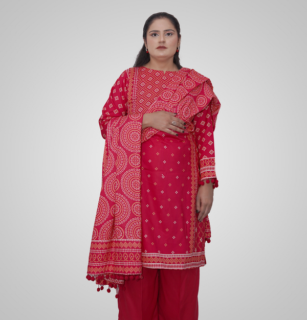 Bandhani Grace linen 3-Piece Suit