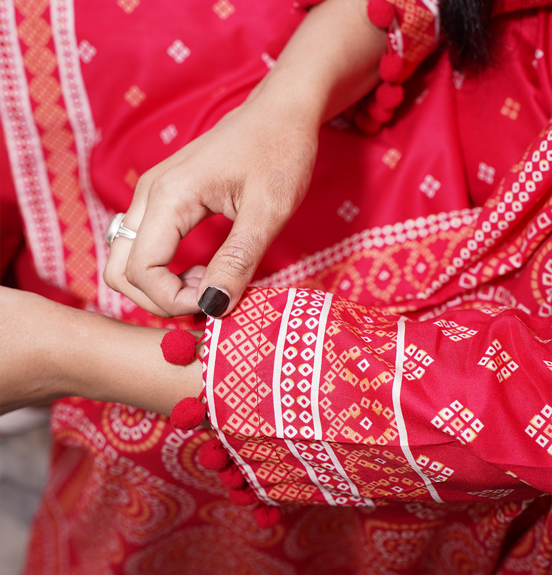 Bandhani Grace linen 3-Piece Suit