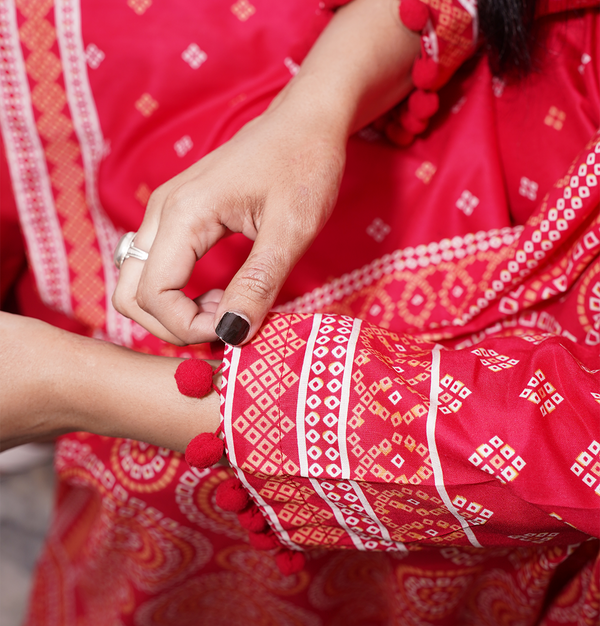 Bandhani Grace linen 3-Piece Suit